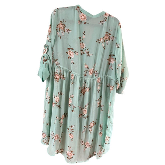 Women's TORRID Mint Green Floral Tunic Top Plus Size 2X - Picture 5 of 12
